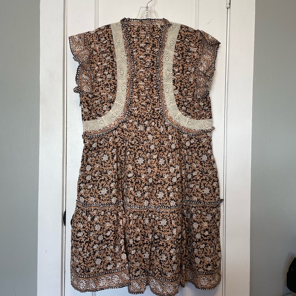 Sea New York Brown and Cream Dress with Lace Detail - Picture 9 of 12